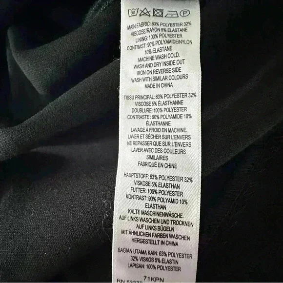 NWT French Connection Sheer Long Sleeve A Line Dress | Black | SZ‎ 10 - Picture 7 of 11